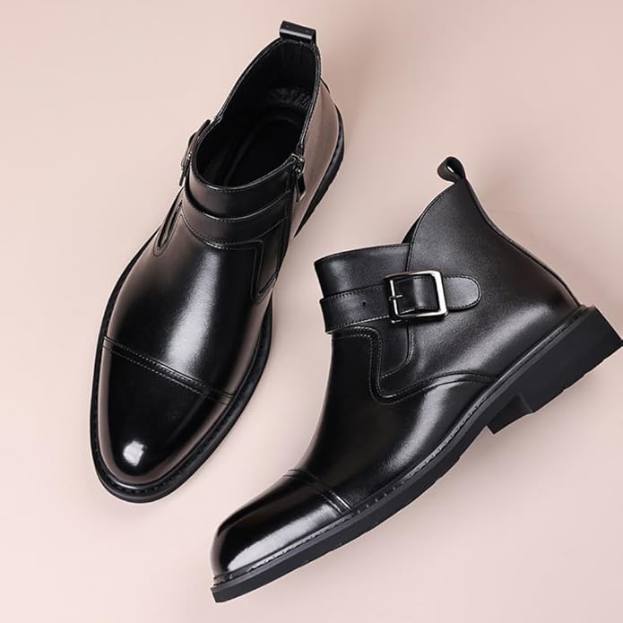Cowhide Warm Business Dress Boots